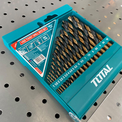 BỘ MŨI KHOAN KIM LOẠI HSS 19 CHI TIẾT 1-10MM TOTAL TACSD0195