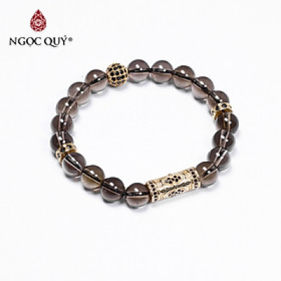 Vòng tay đá thiên nhiên phối charm hợp kim size hạt 10mm - Ngọc Quý Gemstones