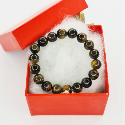 Vòng Tay Dạng Chuỗi Hạt Đá Thạch Anh Mắt Hổ Nâu Đất - Mx - Hợp Mệnh Kim, Thổ