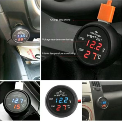 1 TẨU SẠC ĐIỆN THOẠI TRÊN Ô TÔ KIÊM BÁO VON BÁO NHIỆT ĐỘ HÀNG CHUẨN