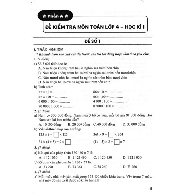 Bộ Đề Kiểm Tra Môn Toán Lớp 4 Tập 2 (Dùng Kèm SGK Kết Nối Tri Thức Với Cuộc Sống) - MK