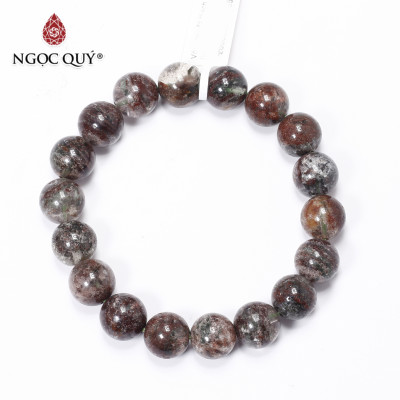 Vòng thạch anh ưu linh rêu nâu 11mm mệnh thổ, kim - Ngọc Quý Gemstones