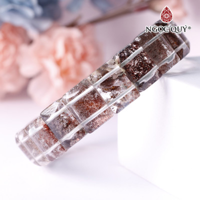 Vòng tay bản đá ưu linh rêu - Ngọc Quý