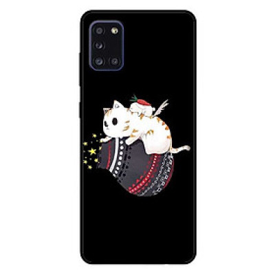 Ốp lưng dành cho Samsung A31 mẫu Mèo Trắng Ôm Túi