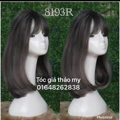 Tóc giả nguyên đầu nhuộm chân đen- tặng lưới chùm tóc