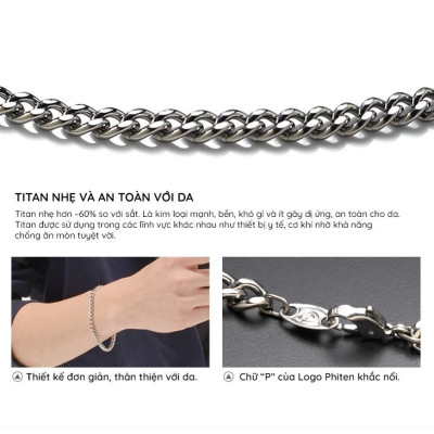 Vòng tay Phiten titanium chain TC01/TC02
