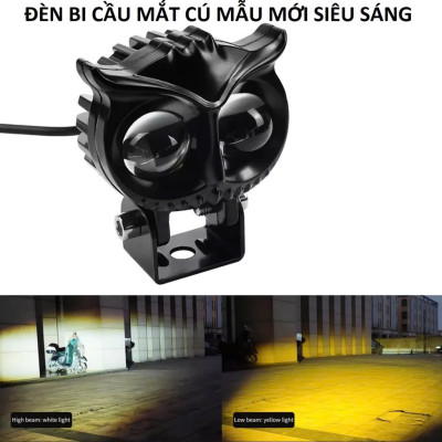 Đèn Trợ Sáng Xe Máy Ô Tô Mắt Cú X22 Pro 45W – Cốt Vàng Pha Trắng, ĐÈN TRANG TRÍ , ĐỒNG HỒ TREO TƯỜNG