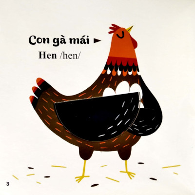 Sách Đục Trổ Thông Minh - Những Từ Vựng Đầu Đời Của Bé - My First Words- Động Vật Nông Trại - Farm Animals