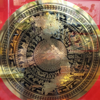 TRANH ĐỒNG - MẶT TRỐNG ĐỒNG ( ĐỒNG VÀNG NGUYÊN CHẤT)