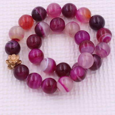 [Mệnh Hỏa, Thổ] Vòng Chuỗi Niệm Phật Đá Mã Não Hồng 14 Ly 27 Hạt Charm Hoa Sen Inox, Vòng Chuỗi Phật Giáo, Chuỗi Niệm Phật Hạt To - Phong Thủy 868