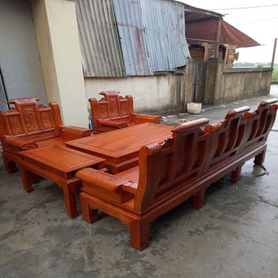 bộ bàn ghế âu á thư gỗ gõ đỏ