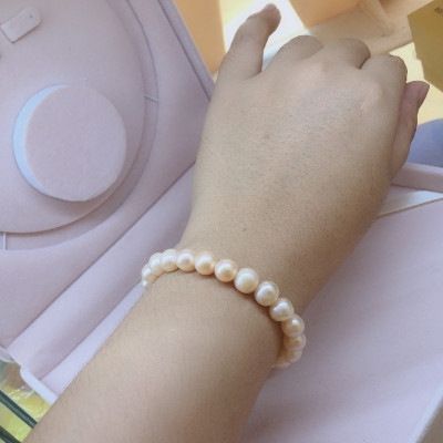 Vòng Tay Ngọc Trai Ovan 8li Màu Cam Ngọc Trai CN2 VO01