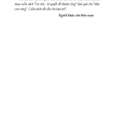 Tự Chủ - Bí Quyết Để Thành Công 