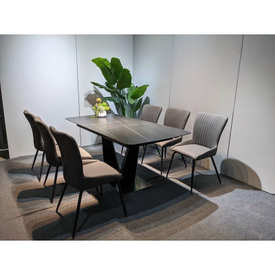 Bàn ăn mặt đá phiến thông minh kéo dài kết hợp ghế Sheraton