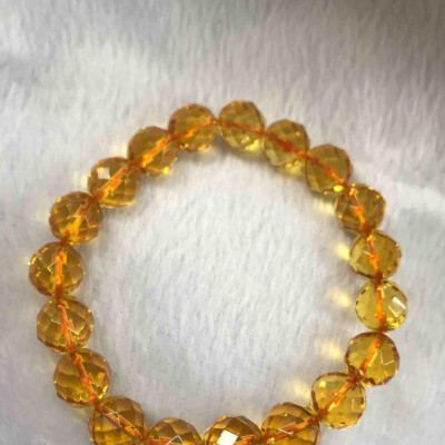 VÒNG THẠCH ANH VÀNG ÁNH GIÁC 10mm NỮ mệnh KIM THỔ