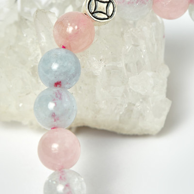 Vòng beryl đa sắc phối charm bạc hạt 8mm - Ngọc Quý Gemstones