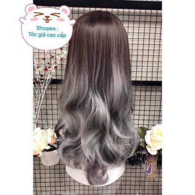 Tóc giả kẹp nửa đầu ombre đủ màu cao cấp- hình thật