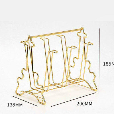 KHAY ÚP LY CỐC KÈM ĐĨA HỨNG NƯỚC KIM LOẠI MẠ VÀNG SANG TRỌNG - VD138