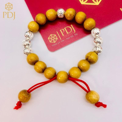 Vòng Dâu Tằm 7 Bi Bạc Cho Bé Trai 