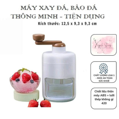 [KoSuyTu] Bào Đá, Xay Đá Tuyết Mini Đa Năng Cho Gia Đình - Quay Bằng Tay, KT 13 x 25 CM