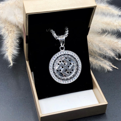 Mặt Dây Chuyền Nam Chữ Vạn Đính Đá Chính Hãng Bạc Hiểu Minh MDN470