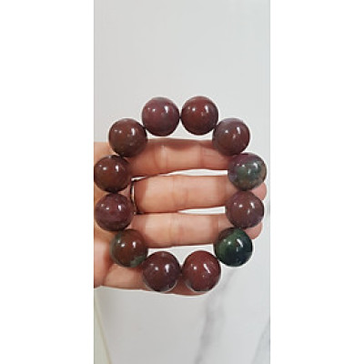 Vòng Tay Nam đá casidon Size vòng 18mm Vòng đẹp hiếm màu nâu đất xám ít vân xanh hợp mệnh thổ ạ