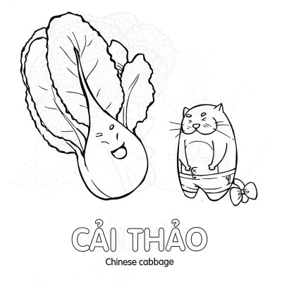 Tô Màu Cùng Mèo Thông Thái - Song Ngữ Việt-Anh - Rau Củ (Dành Cho Trẻ Từ 3-5 Tuổi)