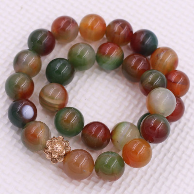 [Mệnh Mộc, Hỏa] Vòng Chuỗi Niệm Phật Đá Mã Não Tứ Qúy 14 Ly 27 Hạt Charm Hoa Sen Inox, Vòng Chuỗi Phật Giáo, Chuỗi Niệm Phật Hạt To - Phong Thủy 868