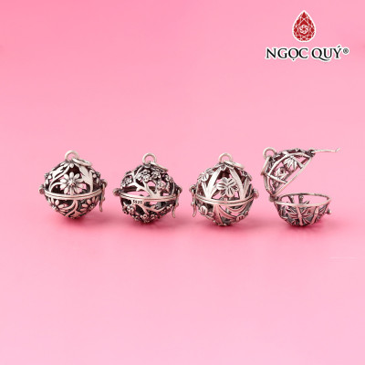 Charm bạc treo họa tiết đựng hạt - Ngọc Quý Gemstones
