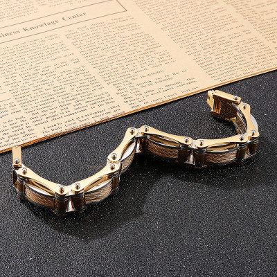 Lắc tay nam - Vòng tay nam Tittan kiểu luồn dây thép xoắn ba (Màu tùy chọn) - RB15