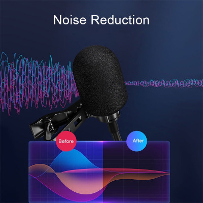 Mic Thu Âm Chân 3.5mm Dành Cho Điện Thoại, Máy Quay, Máy Trợ Giảng Kèm Jack Tai Nghe 3.5mm Micro - Hàng Chính Hãng