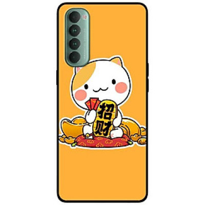 Ốp lưng dành cho Oppo Reno 4 Pro mẫu Mèo Và Thỏi Vàng