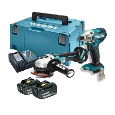 BỘ SẢN PHẨM (DTD156+DGA404+BL1830B+DC18RC)(18V) MAKITA DLX2395J (02 PIN 18V 3.0AH 01 SẠC NHANH) - HÀNG CHÍNH HÃNG