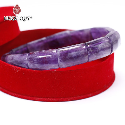 Vòng đá thạch anh tím bản 18x12.5x6.5mm mệnh hỏa, thổ - Ngọc Quý Gemstones