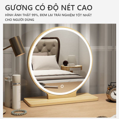 Gương để bàn viền led cảm ứng 1 chạm thương hiệu IGA - GP214