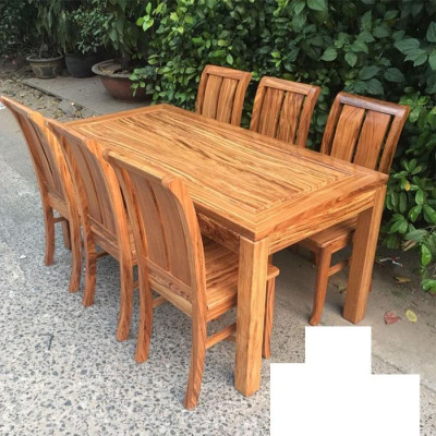 BỘ BÀN ĂN 6 GHẾ GỖ HƯƠNG XÁM 80 X1M6 , BÀN ĂN GỖ