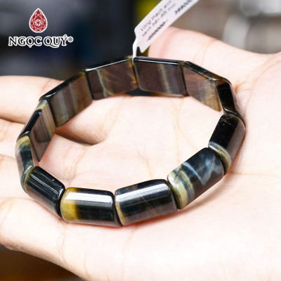 Vòng bản đá mắt hổ xanh đen 17x13x6mm mệnh thủy, mộc - Ngọc Quý Gemstones