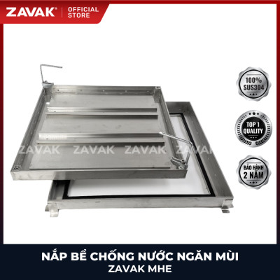 Nắp bể ngầm chống nước ngăn mùi inox ZAVAK MHE*-45 / KT 45x45cm, lát gạch 3cm, tải 600kg