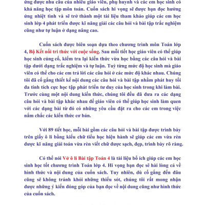 Sách - Vở Ô Li Bài Tập Toán Lớp 4 - Quyển 1