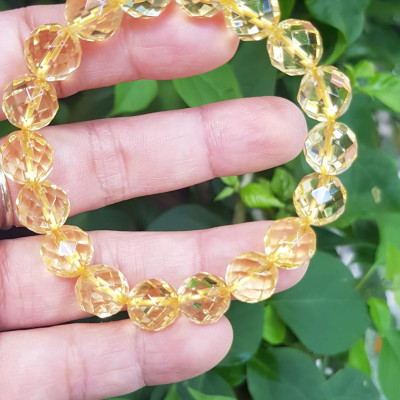 ️️Vòng tay phong thủy nữ đá thạch anh Vàng giác tự nhiên size vòng 10mm vòng màu vàng đẹp hợp nữ mệnh kim thổ thuỷ ạ