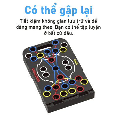 Dụng cụ hít đất RH006I tập thể thao tại nhà kèm bàng chỉ dẫn theo màu sắc tập trung các nhóm cơ chính