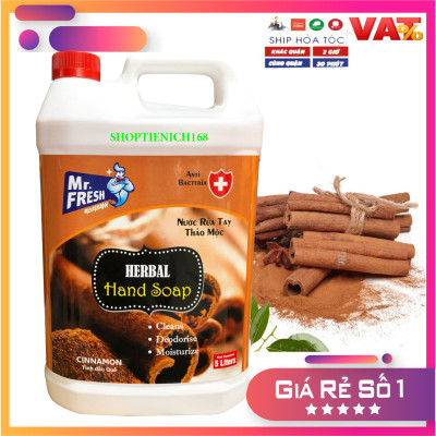 Combo 2 can Nước rửa tay khử mùi Mr.Fresh 5L Hương Quế & Hương Táo (5l/can)