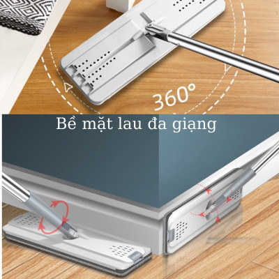 Cây Lau Nhà Tự Vắt, Chổi Lau Nhà Thế Hệ Mới Xoay 360 Độ Có 8 Bông Lau Đi Kèm - Hàng Nhập Khẩu