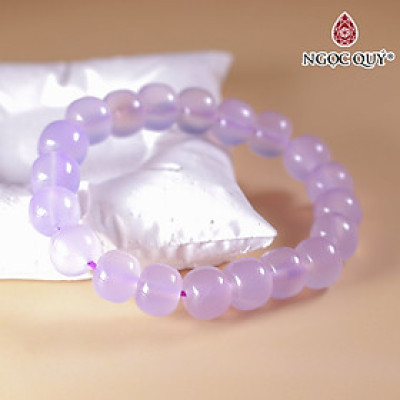 Vòng tay Chalcedony tím Cao cấp 5A size hạt 10x8mm - Ngọc Quý Gemstones