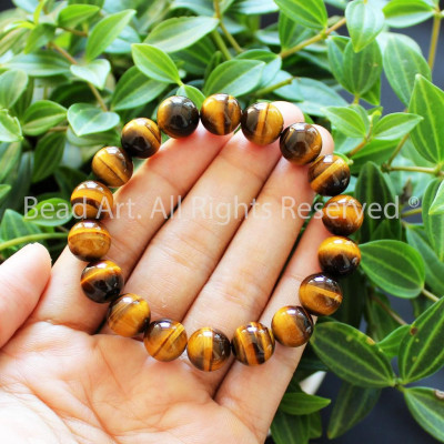 Vòng Tay Đá Tiger Eye Nâu Vàng Tự Nhiên 10MM Loại AA, Hợp Mệnh Thổ, Kim , Vòng Tay Phong Thuỷ, Chuỗi Hạt, Yoga