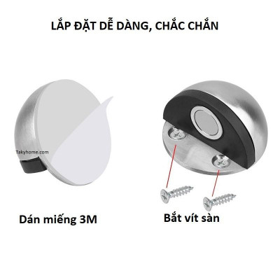 Chặn Cửa Bán Nguyệt, Chặn Cửa Nam Châm Dán Sàn Giúp Hạn Chế Va Đập Cho Cánh Cửa, An Toàn Cho Trẻ Nhỏ. TakyHome 1200