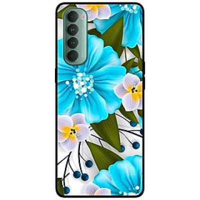 Ốp lưng dành cho Oppo Reno 4 Pro mẫu Hoa Xanh Trắng