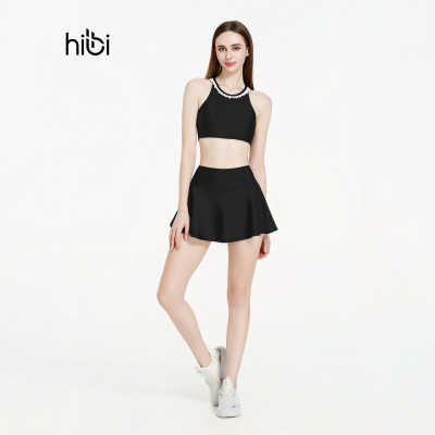 Áo bơi nữ Hibi Sports SS010 - Kiểu bra cổ yếm nhún bèo trắng, kèm mút