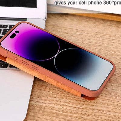 Bao da dành cho iPhone 15 Pro Max, 15 Pro hàng chính hãng Nillkin QIN có nắp trượt bảo vệ camera - Hàng nhập khẩu