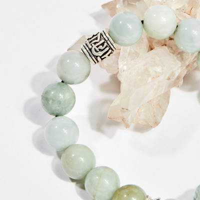 Vòng tay phong thủy đá cẩm thạch phỉ thúy charm tỳ hưu 10mm mệnh hỏa , mộc - Ngọc Quý Gemstones